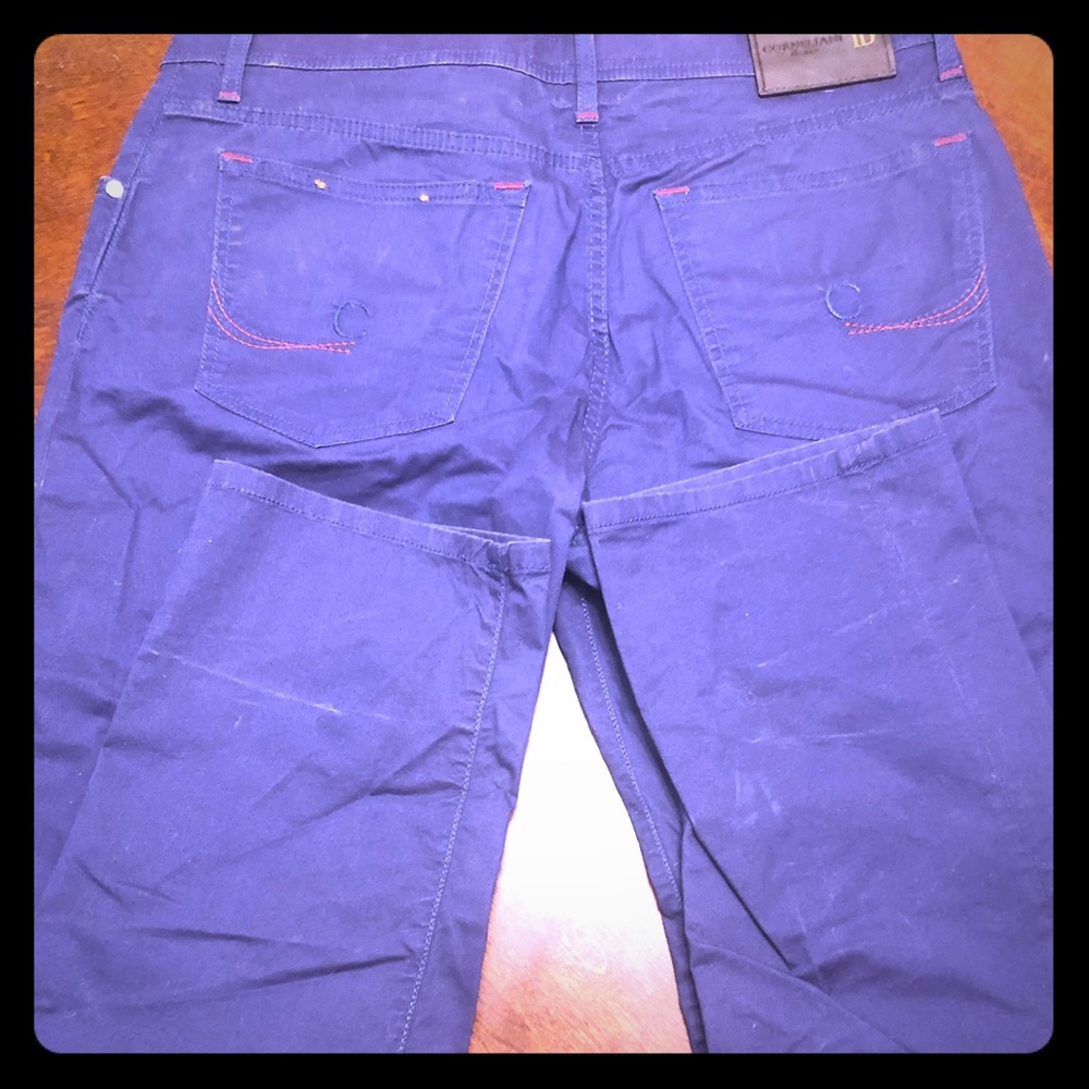 Corneliani Italian Denim Jeans in a purple w red